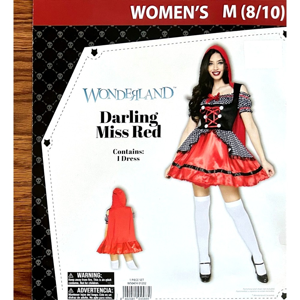 Womens Wonderland Darling Miss Red Halloween Costume Adult Size M(8/10) NIP